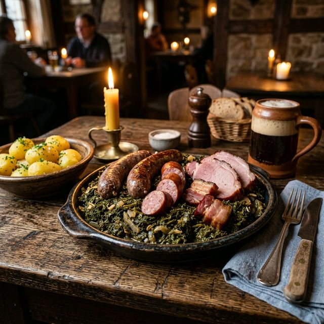 Deftig, nordisch, echt: Oldenburger Grünkohl mit Pinkel