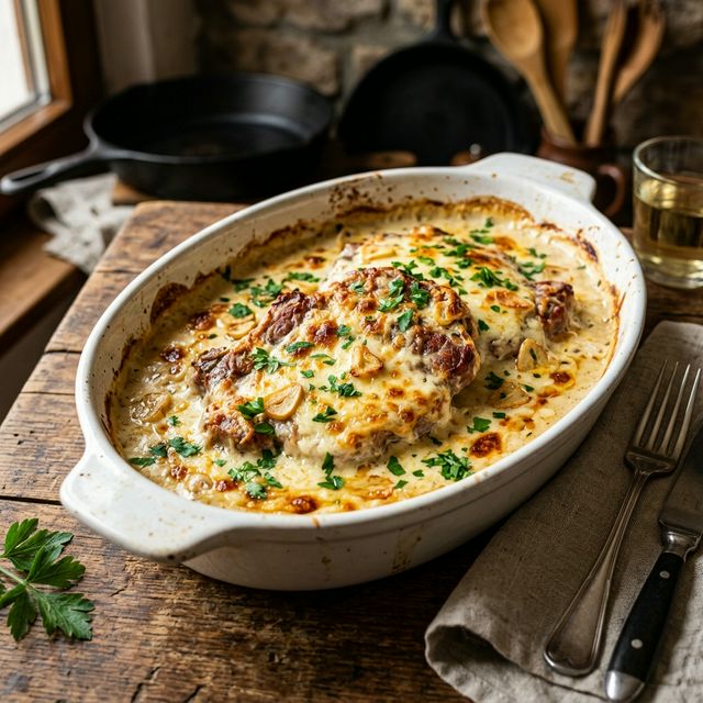 Zarte Nackenkotletts aus dem Ofen: Knoblauch-Parmesan-Glück