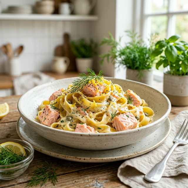 Zitronige Lachs-Pasta: Das perfekte 15-Minuten-Dinner
