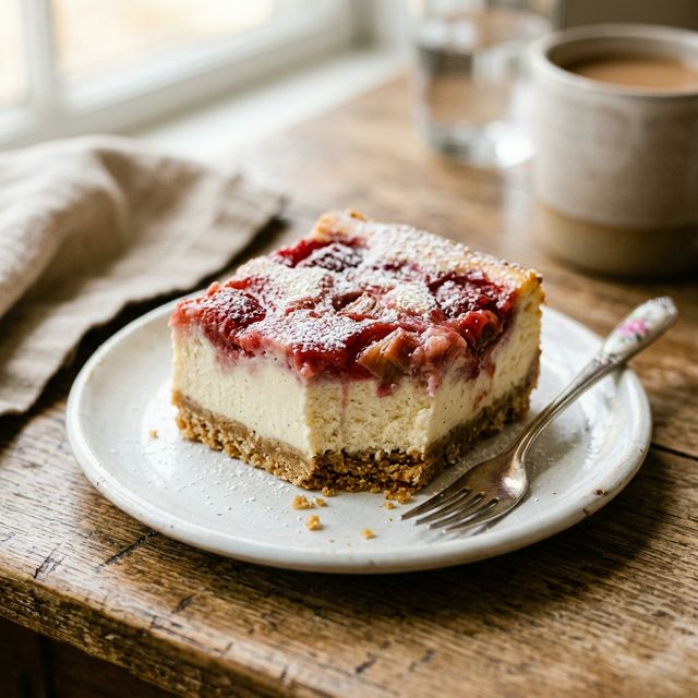 Frühlingsliebe: Strawberry-Rhubarb Cheesecake Bars zum Verlieben